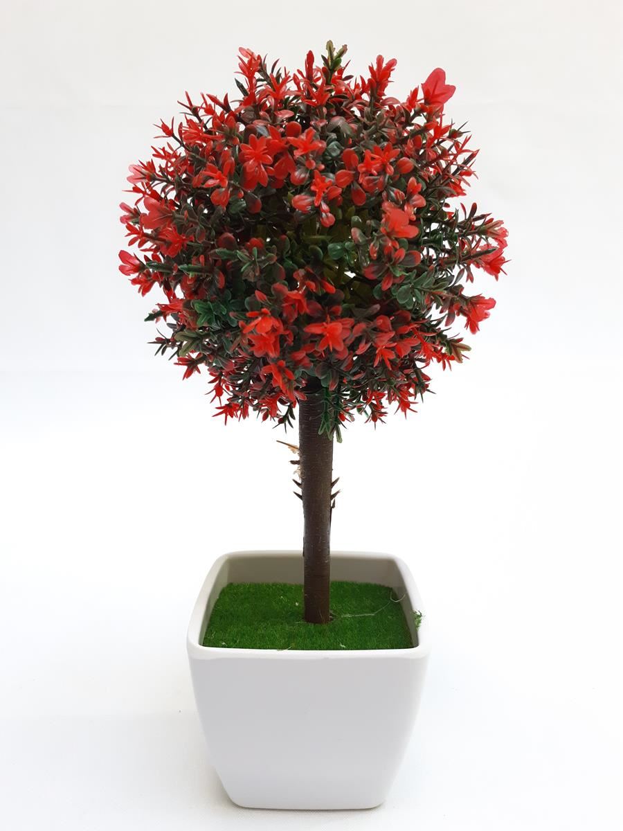 ARBOLITO CON MACETA 24CM. 4 COLORES: VERDE. AMARILLO. ROJO. VIOLETA